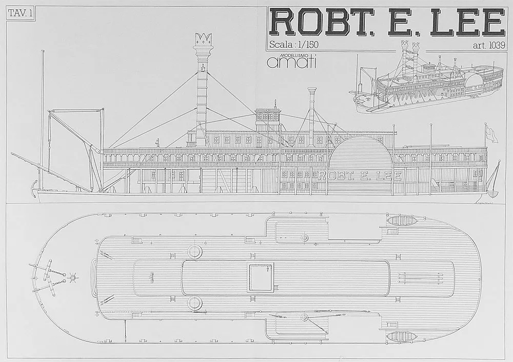 Чертеж парохода Robert E. Lee