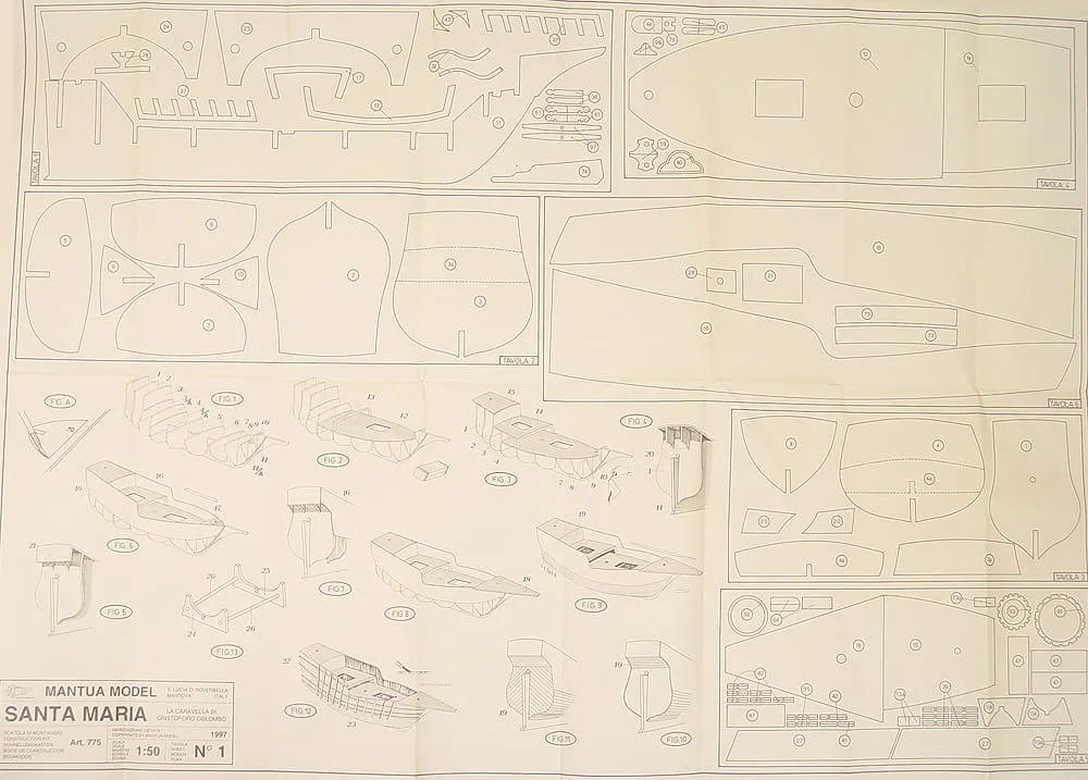 Чертеж корабля Santa Maria Чертеж корабля Santa Maria