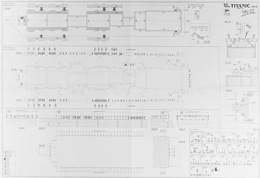 Чертеж корабля Titanic (Титаник)