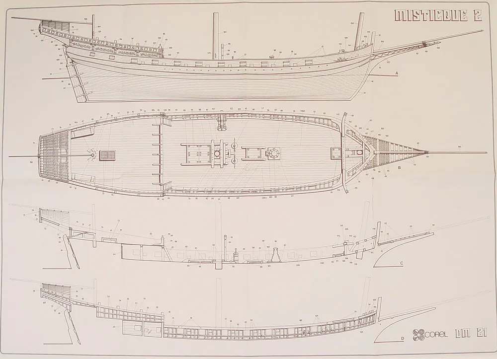 Чертеж корабля Mystique, масштаб 1:50