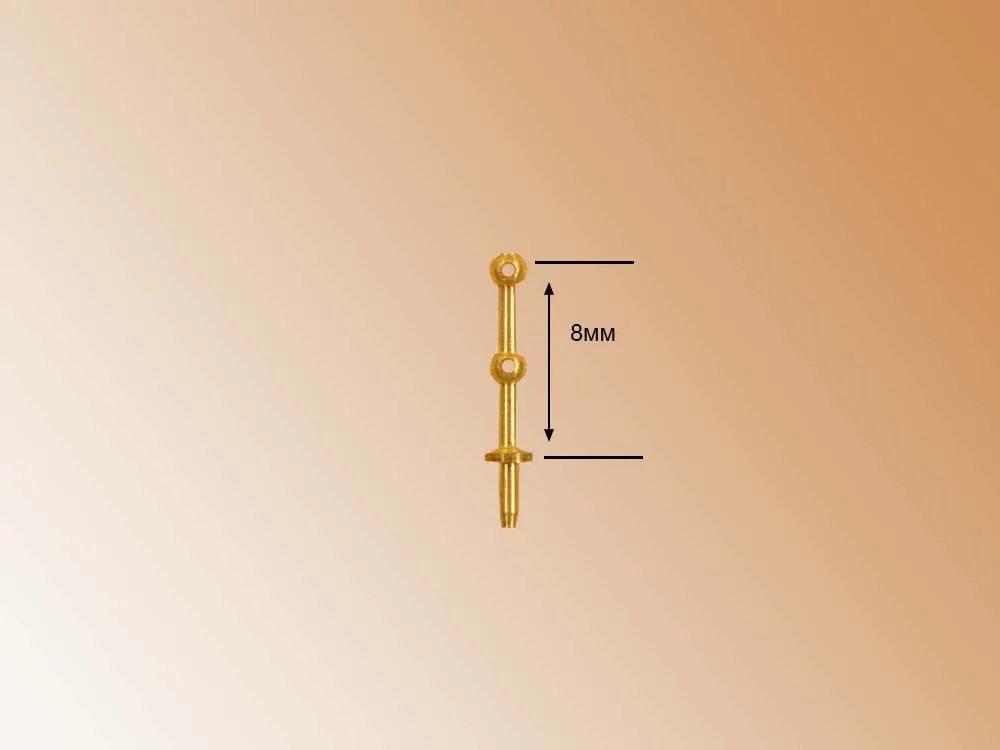 Леерная двухрядная стойка, латунь, 8 мм, 2 шт