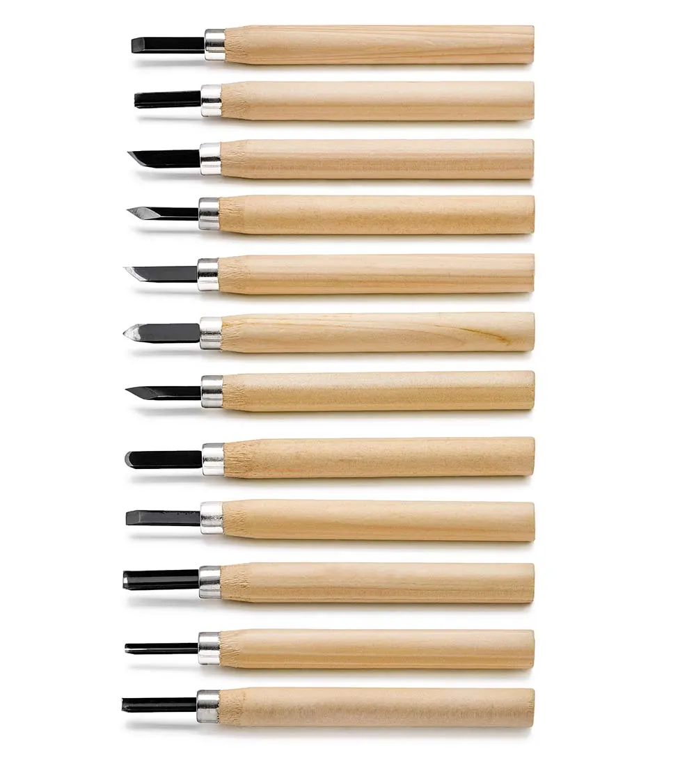 Набор резцов для резьбы по дереву, 12 штук