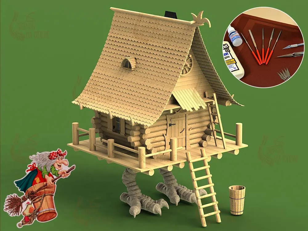 Избушка на курьих ножках + (Расширенный набор для сборки) Избушка на курьих ножках + (Расширенный набор для сборки)