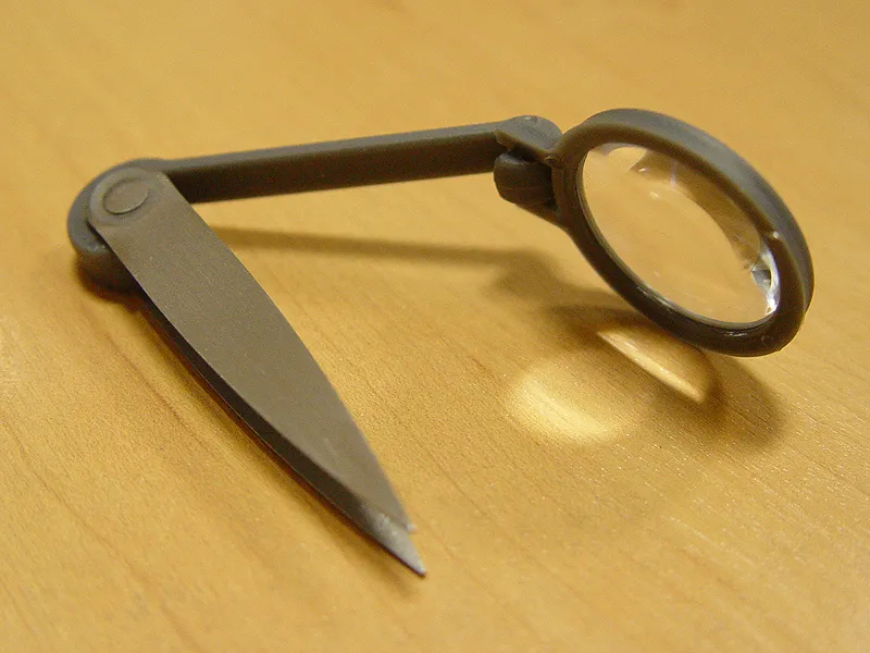 Прямой 12 см пинцет с увеличительным стеклом