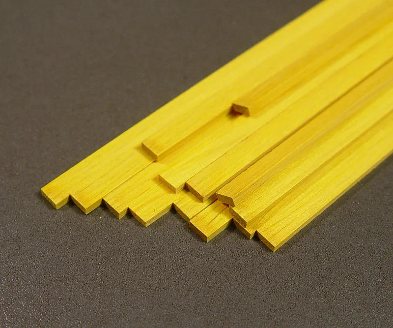 Рейка, желтый граб, 1х4 мм, длина 400 мм, 2 шт