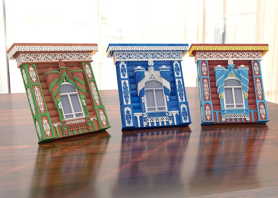 Сборная модель наличника "Бахромчатый", 288 деталей + Клей и краски в комплекте Сборная модель наличника "Бахромчатый", 288 деталей + Клей и краски в комплекте