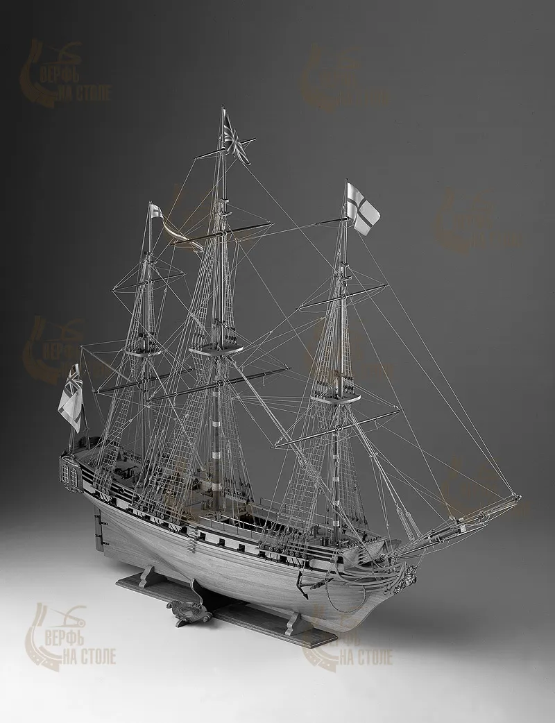 Чертеж корабля HMS Unicorn, масштаб 1:75