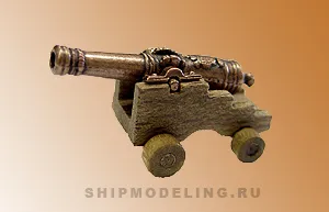 Пушка c декоративным узором на станке, металл и дерево, 40 мм