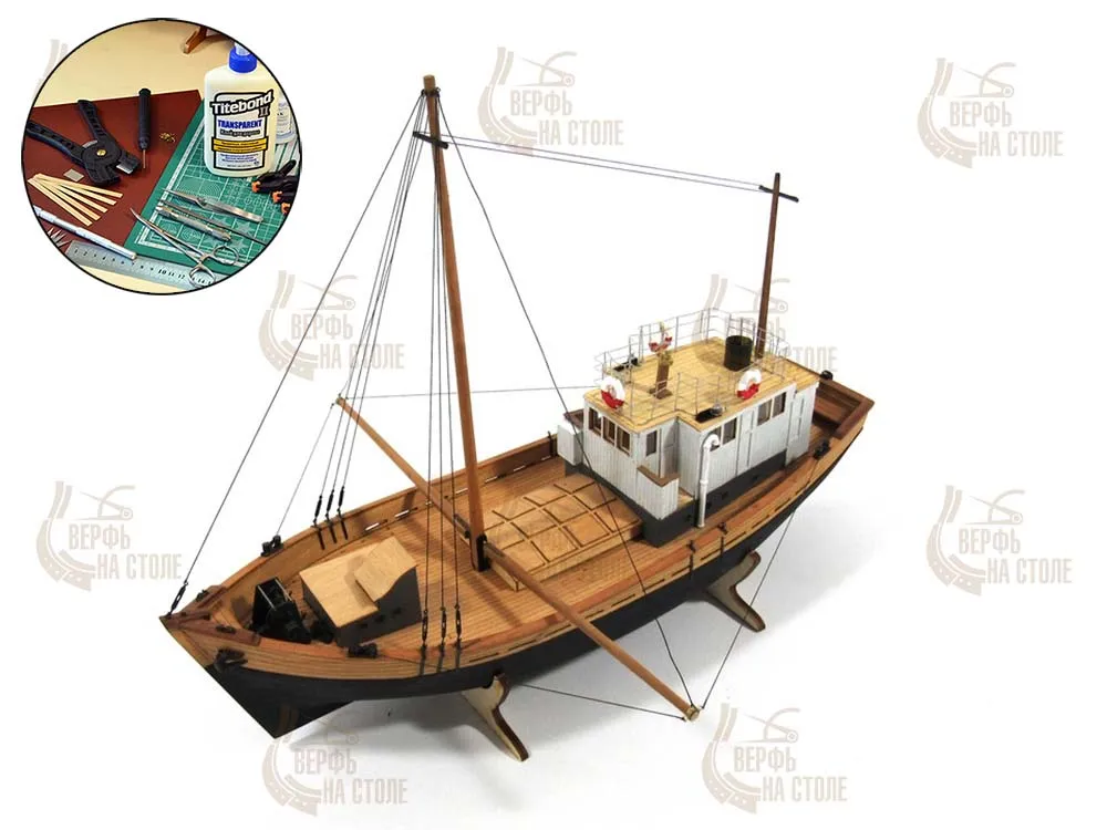 Баркас Верещагина + (Полный набор инструментов, клея и лак) Баркас Верещагина + (Полный набор инструментов, клея и лак)