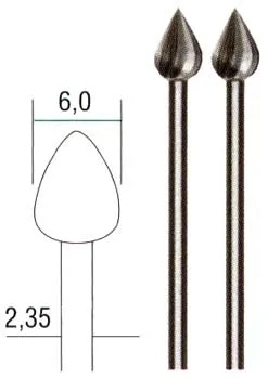 Фрезы вольфрам-ванадиевые Proxxon, пуля, 6 мм, 2 шт