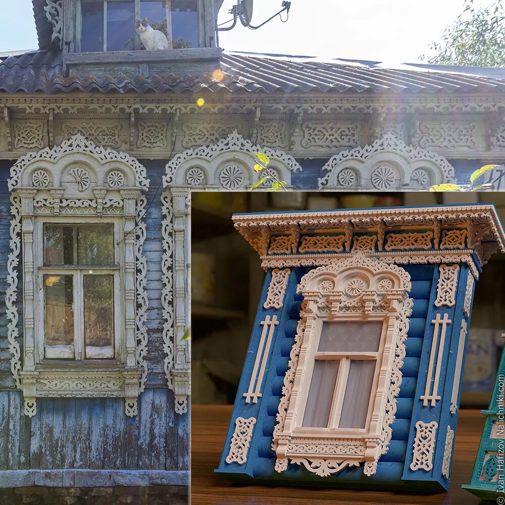 Сборная модель наличника "Хорлово", 230 деталей + Клей и краски в комплекте Сборная модель наличника "Хорлово", 230 деталей + Клей и краски в комплекте