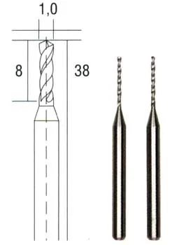 Сверла твердосплавные Proxxon 1 мм, 2 шт