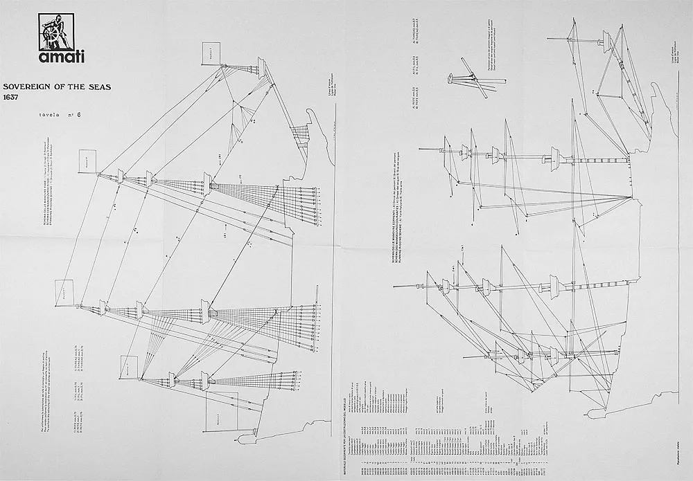 Чертеж корабля Sovereign of the seas