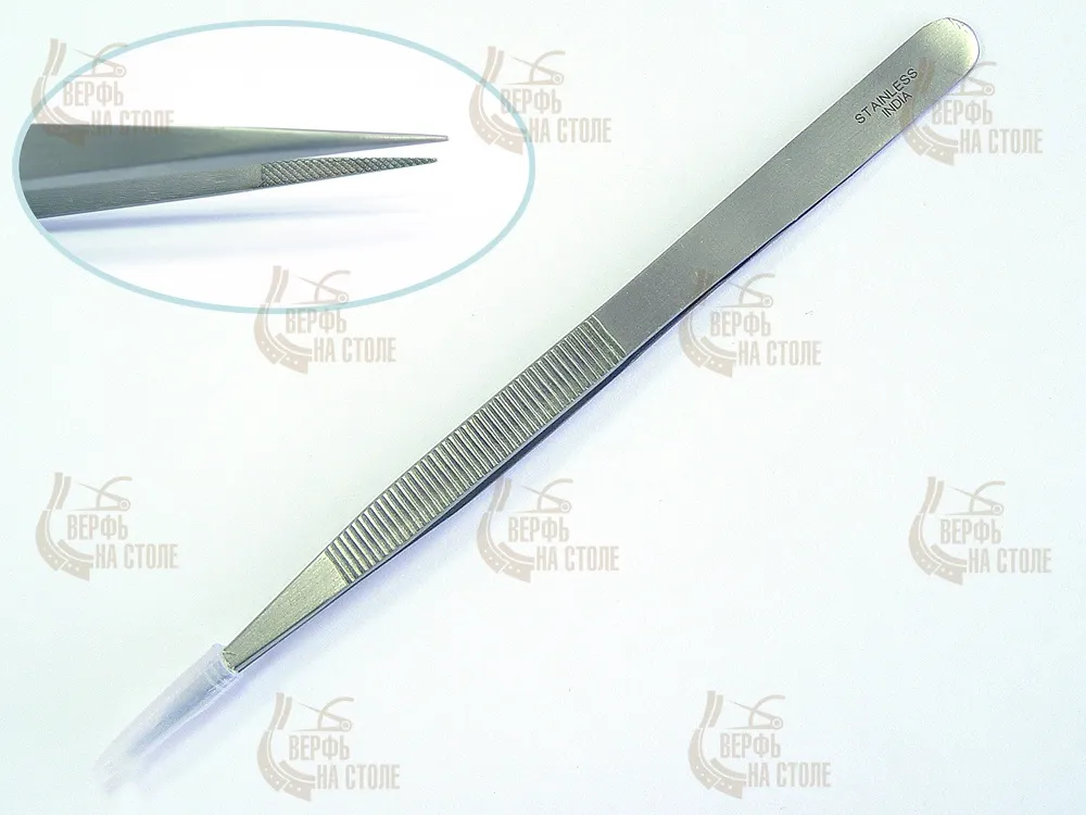 Ювелирный пинцет с острыми кончиками, 16 см