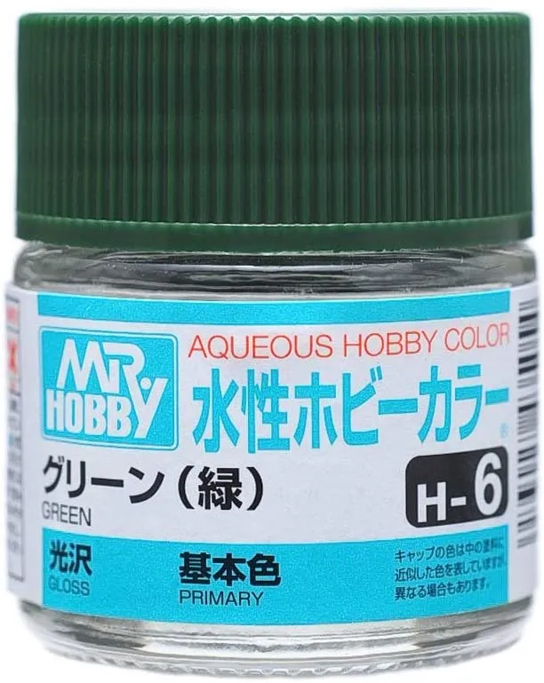 Краска Mr Hobby, акриловая, зеленая глянцевая, H 6, 10 мл