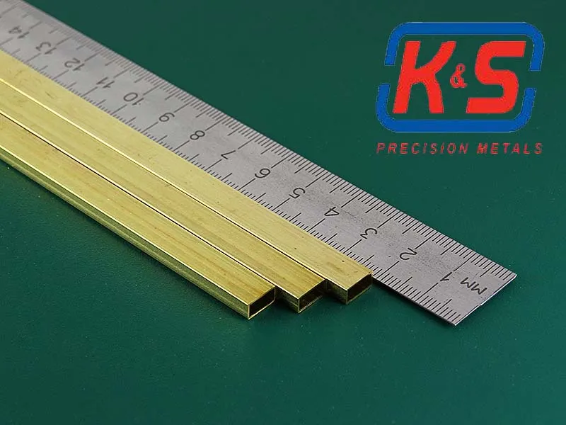 Прямоугольная латунная трубка 4х8 мм, 1 шт