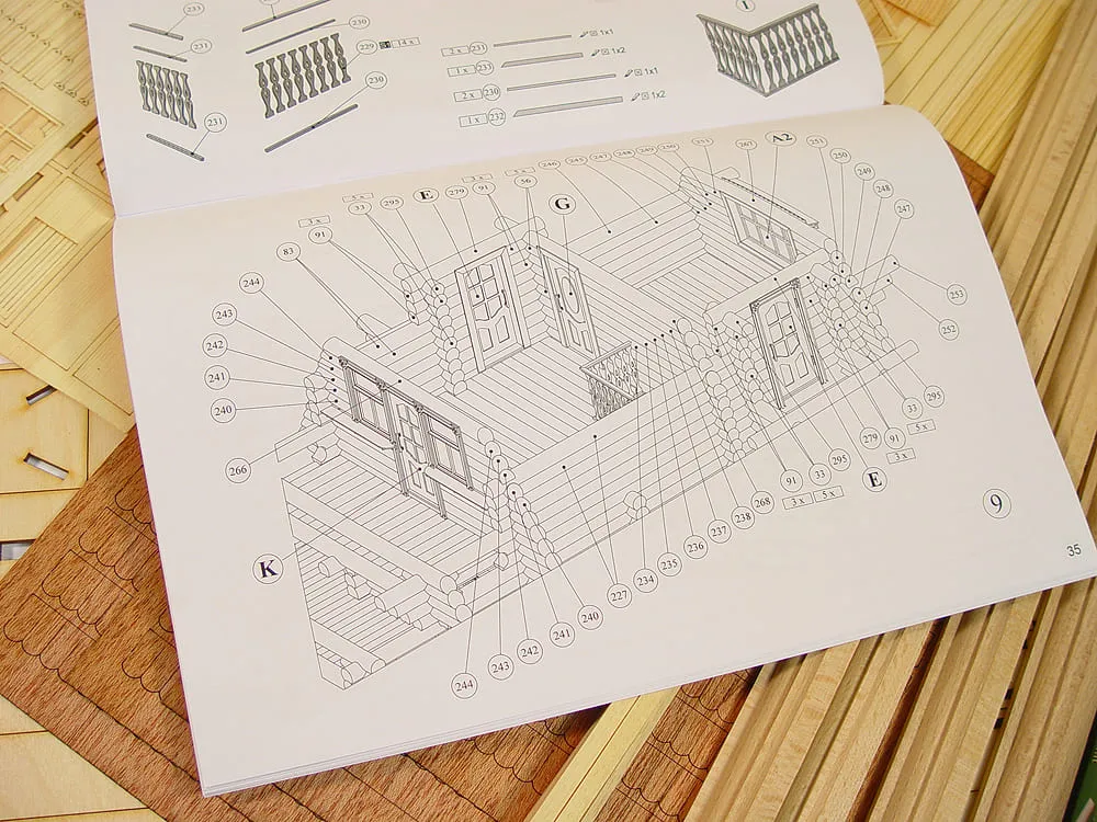 Охотничий домик с подсветкой, 3580 деталей