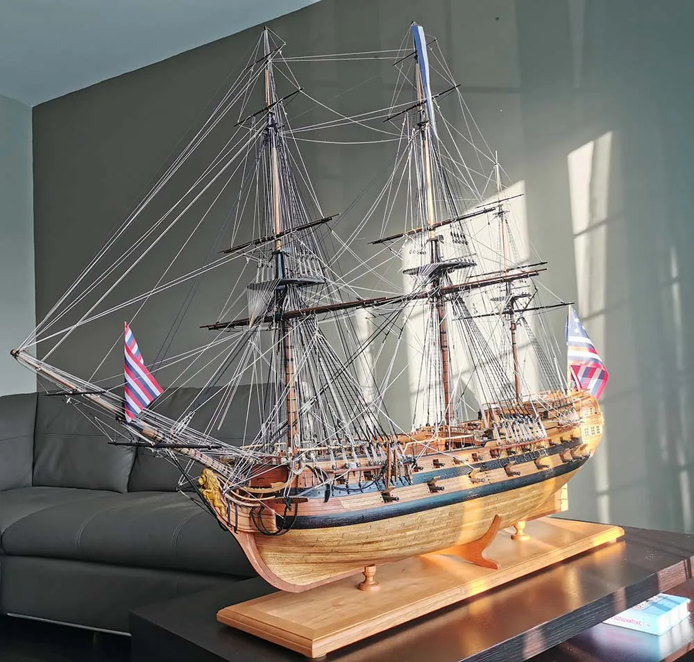 модель корабля для сборки Bonhomme Richard 1779 Премиум версия (самшит-груша)