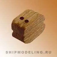 Блок, двушкивный, орех, 7 мм, 15 шт
