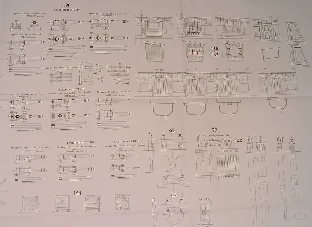 Чертеж корабля Saint Philippe, 1693, масштаб 1:72