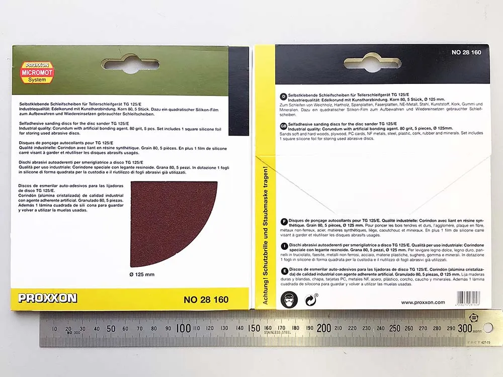 Самоклеящиеся шлифовальные круги К80 для Proxxon TG125/E, 5 шт 28160 Самоклеящиеся шлифовальные круги К80 для Proxxon TG125/E, 5 шт 28160