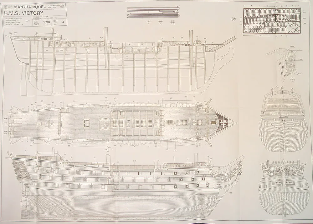 Чертеж корабля HMS Victory (1:98) Чертеж корабля HMS Victory (1:98)