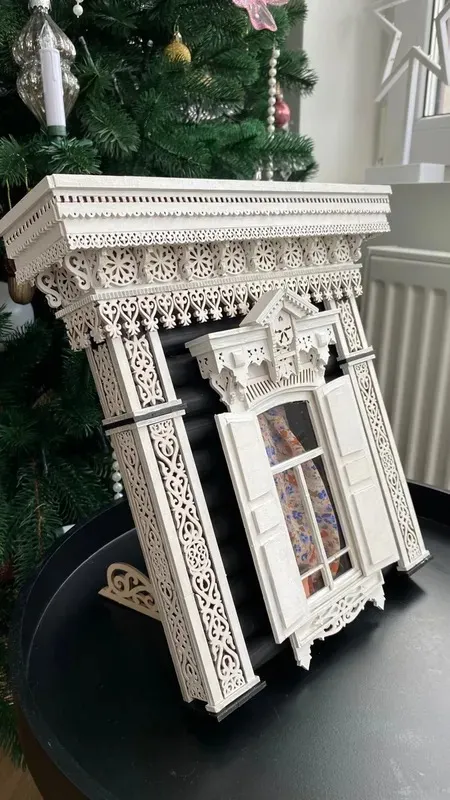 Сборная модель наличника "Улан-Удэ", 270 деталей + Клей и краски в комплекте Сборная модель наличника "Улан-Удэ", 270 деталей + Клей и краски в комплекте