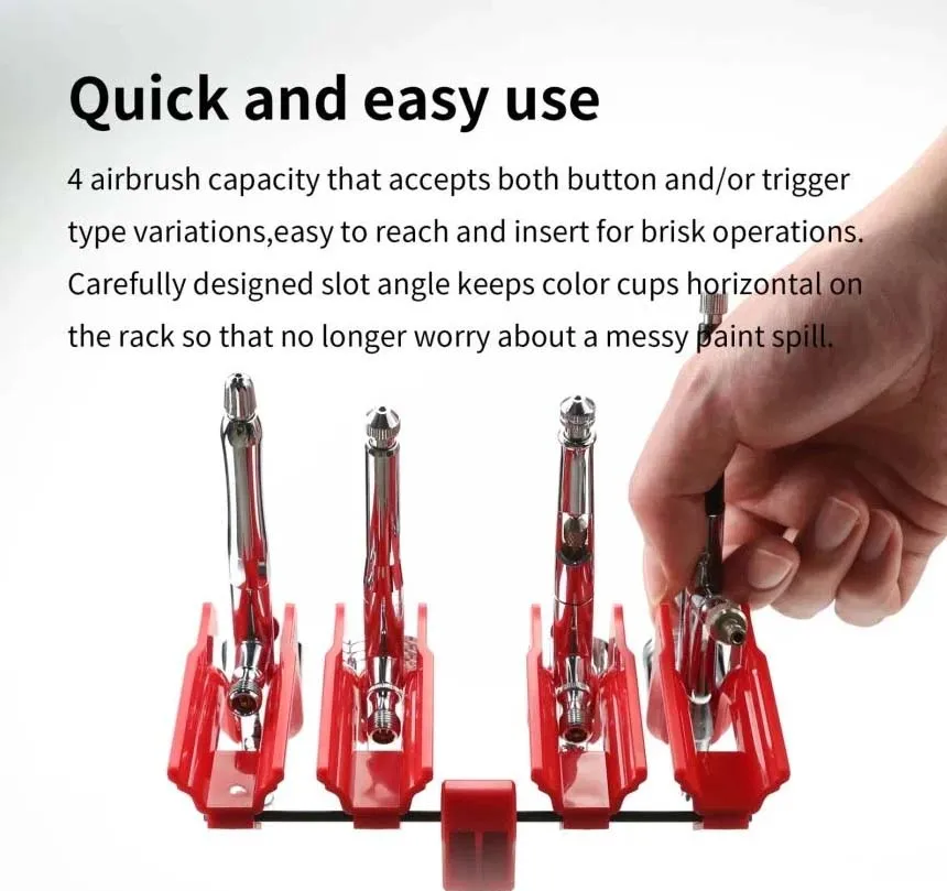 Поворотная стойка на струбцине для 4 аэрографов