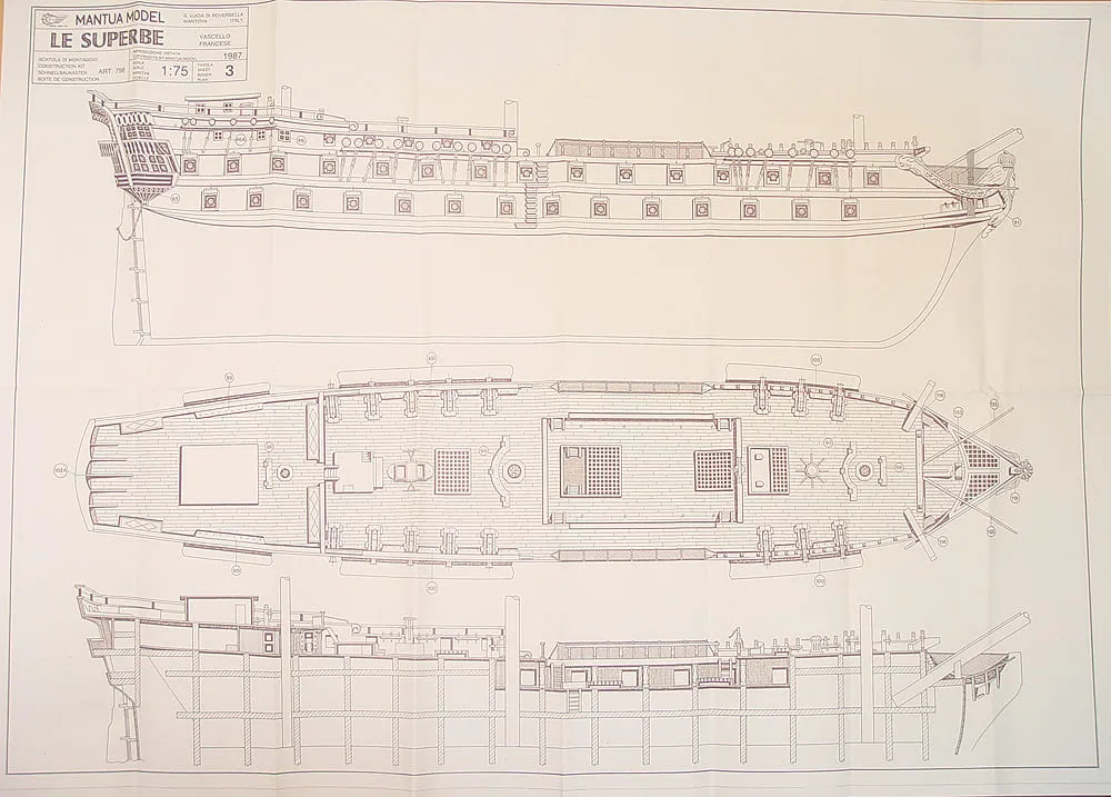 Чертеж корабля Le Superbe Чертеж корабля Le Superbe