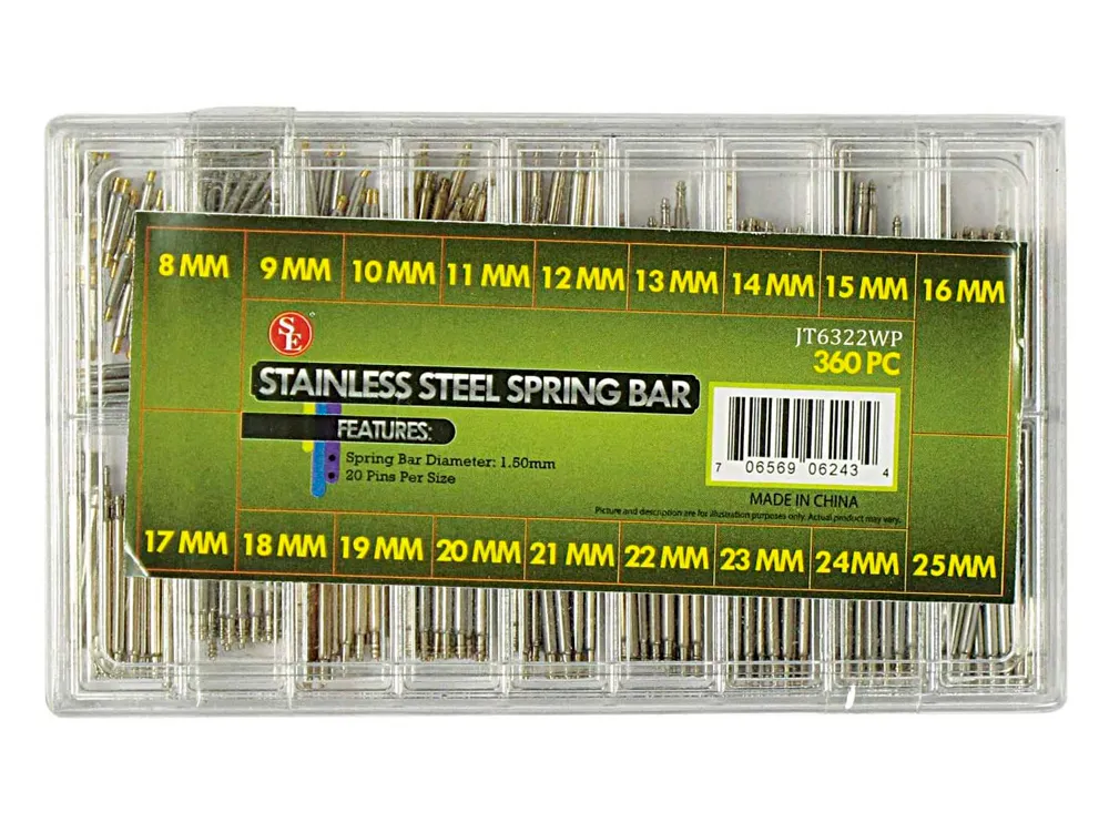 Пружинные оси для часов, 360 штук, 8-25 мм Пружинные оси для часов, 360 штук, 8-25 мм