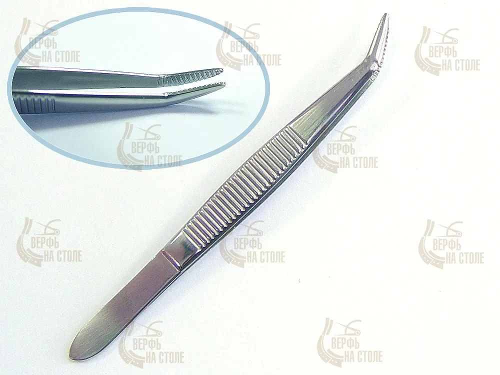 Миниатюрный изогнутый пинцет, 7 см