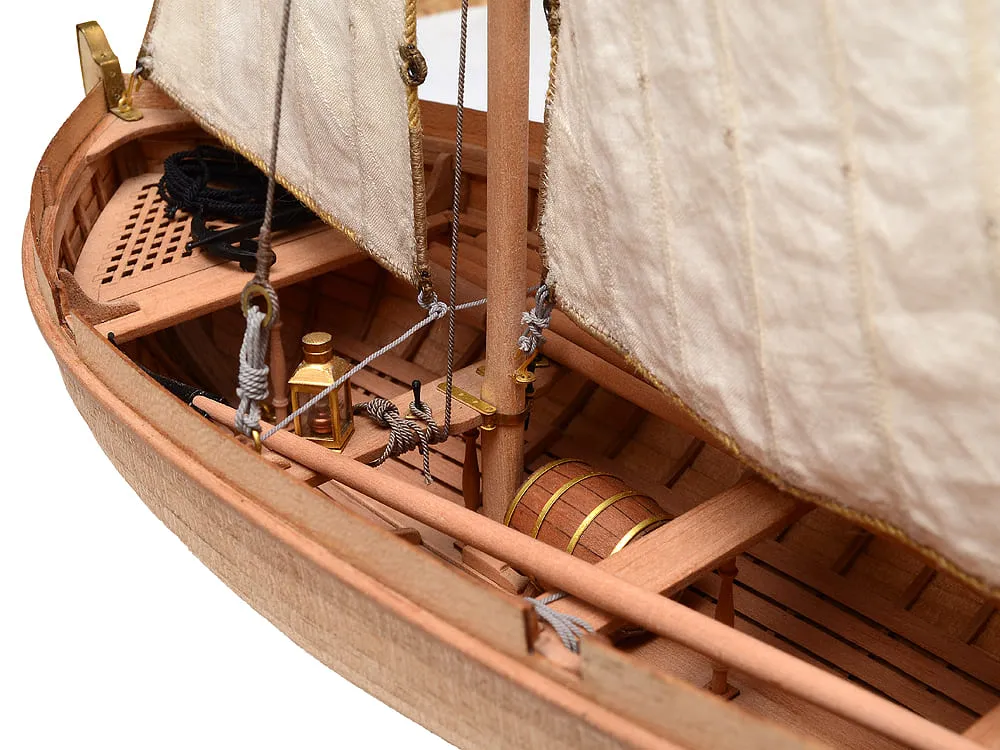 Модель Ял со снабжением четырехвесельный 1:24 с парусом Модель Ял со снабжением четырехвесельный 1:24 с парусом