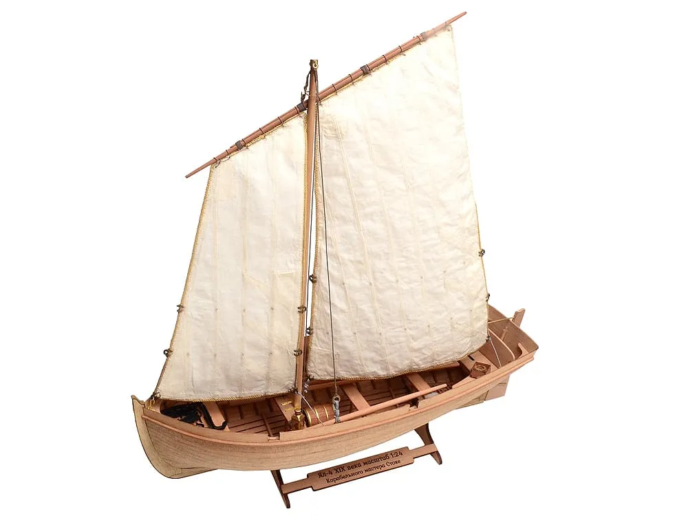 Модель Ял со снабжением четырехвесельный 1:24 с парусом Модель Ял со снабжением четырехвесельный 1:24 с парусом