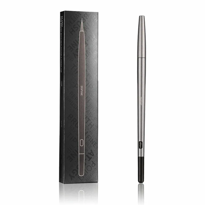 Алюминиевая кисточка со сменным тонким наконечником, серая