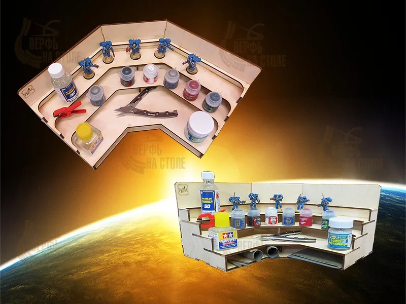 Угловой модуль-органайзер  с полочками