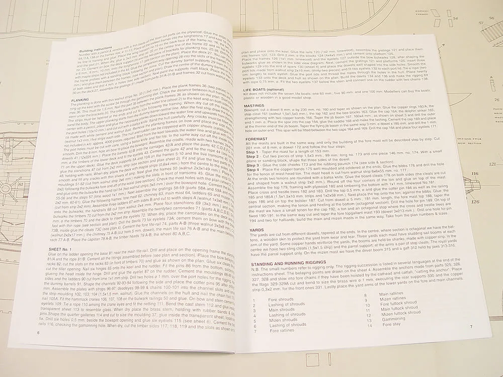 Чертеж корабля USS Constitution