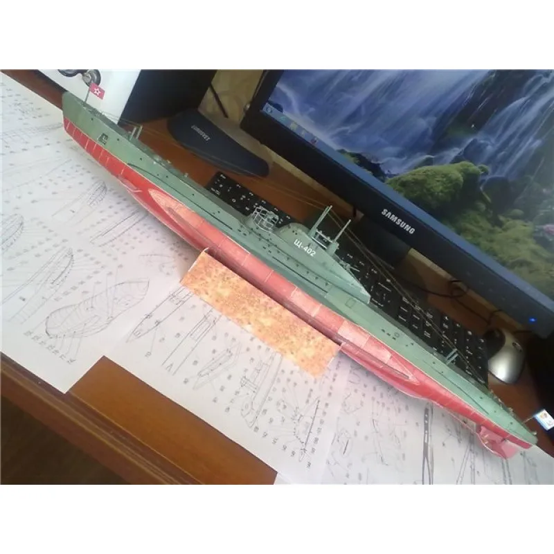 Модель из бумаги подводная лодка "Щука", СССР 1936 г Модель из бумаги подводная лодка "Щука", СССР 1936 г