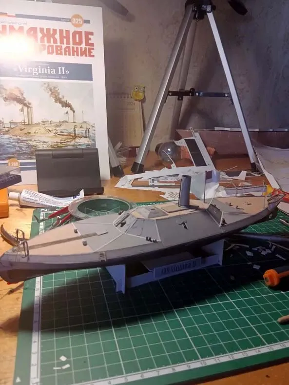 Модель из картона броненосец "Virginia II", США 1864 г Модель из картона броненосец "Virginia II", США 1864 г