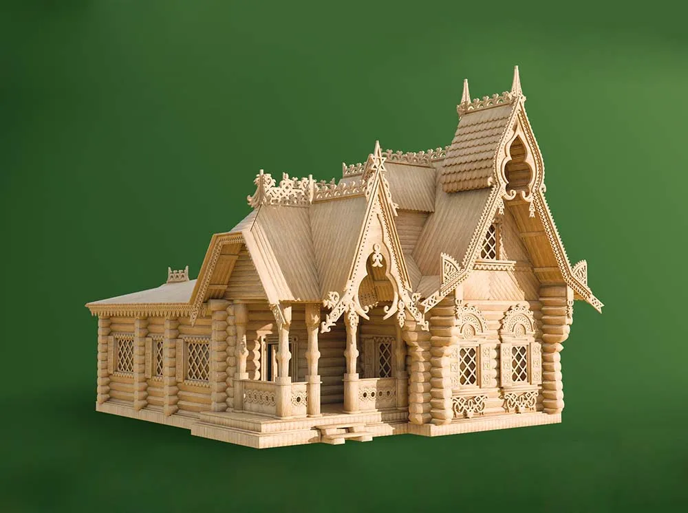 Усадьба по проекту Кузьмина 1878 года, 2240 деталей + (Стартовый набор инструментов)