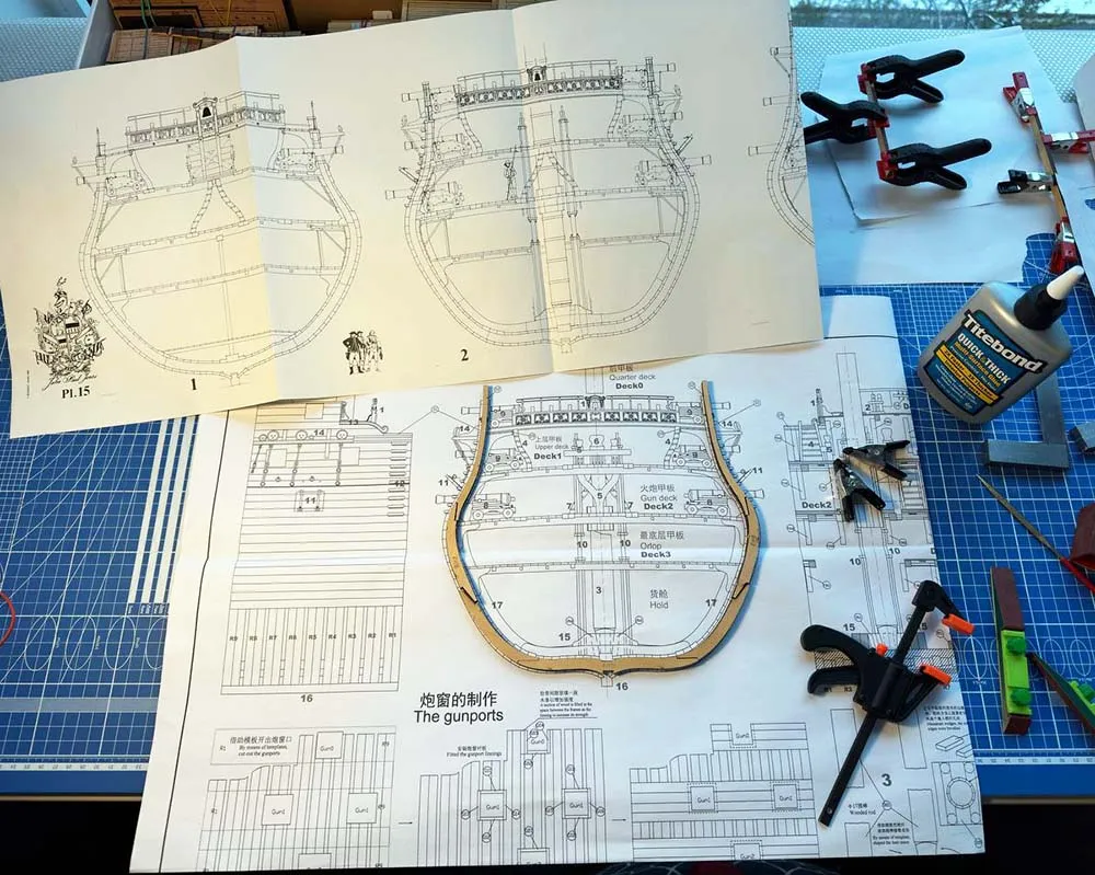 модель корабля для сборки Bonhomme Richard сечение, версия самшит модель корабля для сборки Bonhomme Richard сечение, версия самшит
