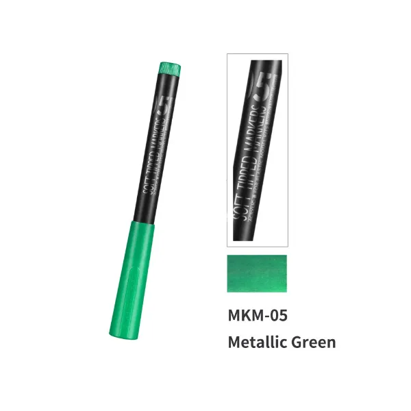 Маркер для пластика, зеленый металлик