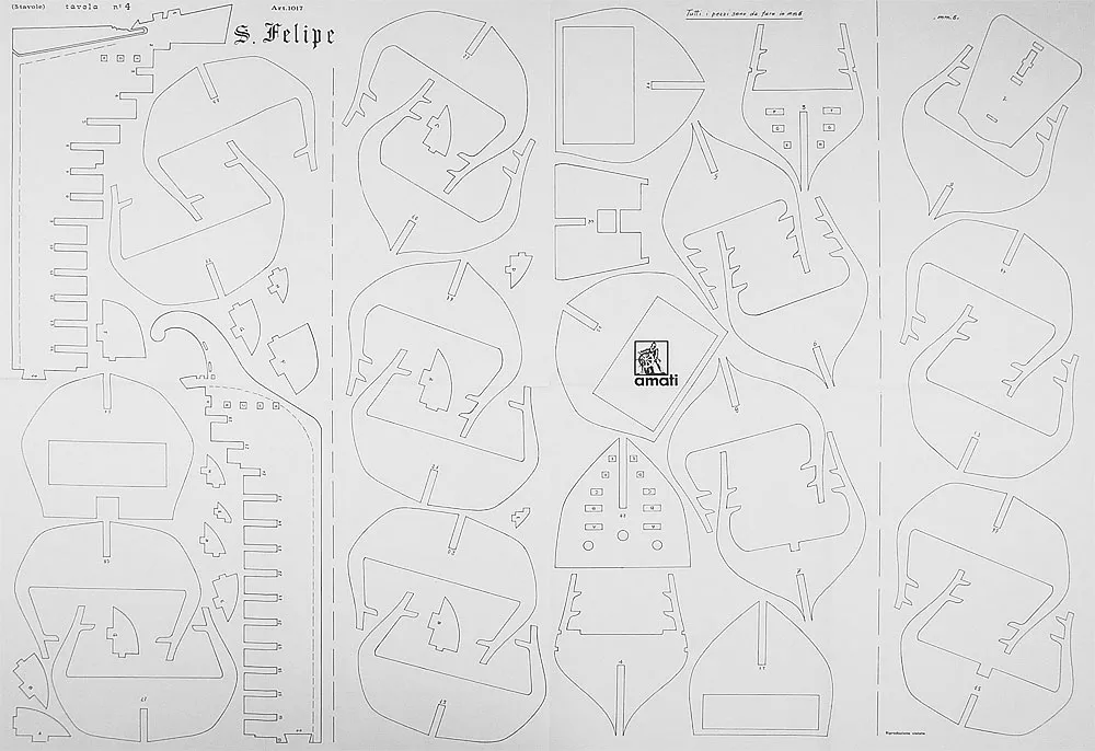 Чертеж корабля San Felipe
