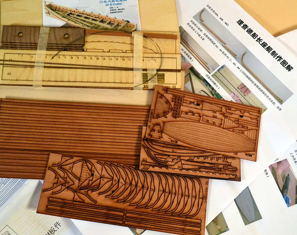 модель корабля для сборки Катер 25 футов, Bonhomme Richard, версия груша