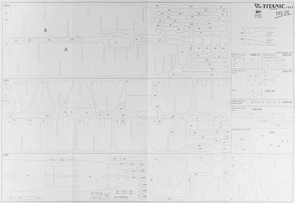 Чертеж корабля Titanic (Титаник)