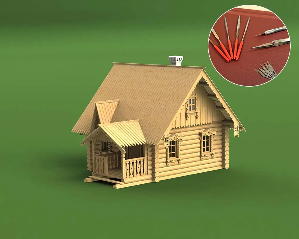 Сторожевой домик, XIX век, 547 деталей + (Стартовый набор инструментов) Сторожевой домик, XIX век, 547 деталей + (Стартовый набор инструментов)