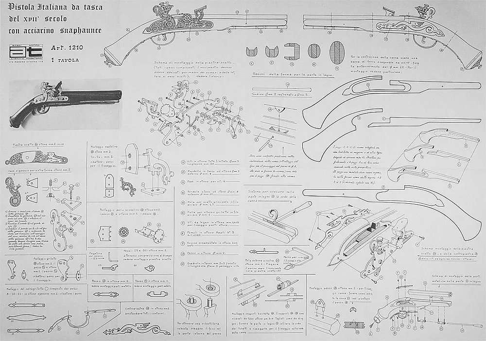 Чертеж пистолета 17 века Чертеж пистолета 17 века