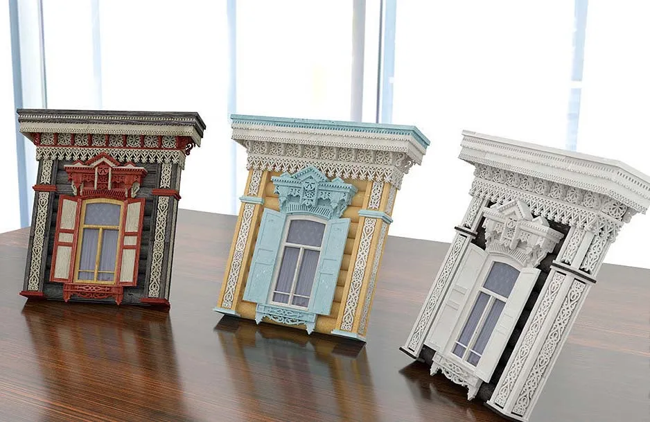 Сборная модель наличника "Улан-Удэ", 270 деталей + Клей и краски в комплекте Сборная модель наличника "Улан-Удэ", 270 деталей + Клей и краски в комплекте