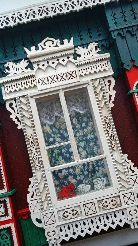 Сборная модель наличника "Драконы", 270 деталей + Клей и краски в комплекте Сборная модель наличника "Драконы", 270 деталей + Клей и краски в комплекте