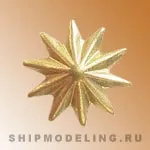 Декоративный элемент, латунь, 6 шт