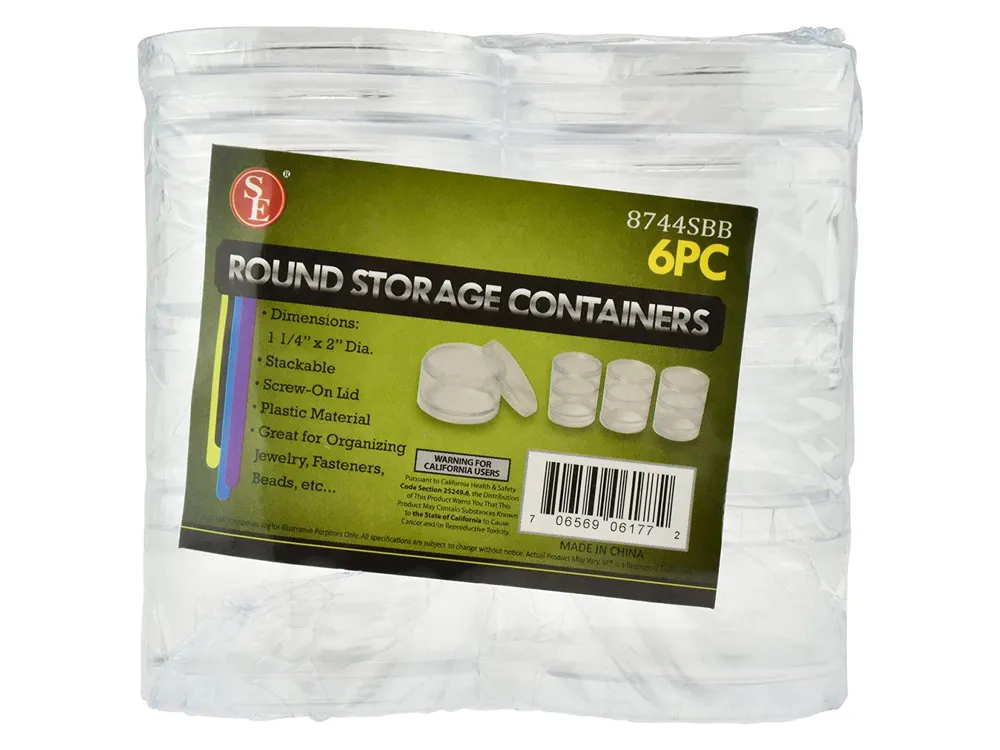 Круглые прозрачные контейнеры, диаметр 50 мм, 6 штук, стыкуемые Круглые прозрачные контейнеры, диаметр 50 мм, 6 штук, стыкуемые